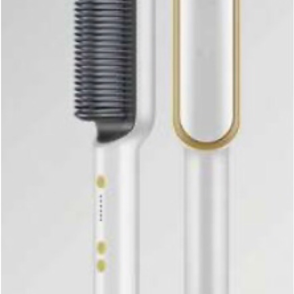 White and Gold Hair Straightening Brush